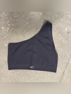 Set Active Ribbed One Shoulder Sports Bra